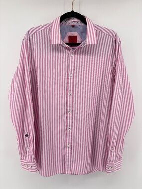 Point Zero Luxury Pink Striped Button Down Top